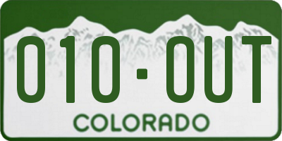 CO license plate 010OUT