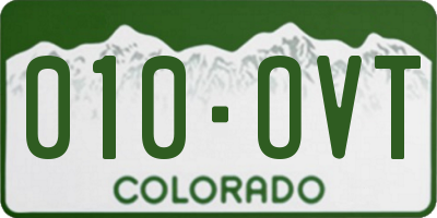 CO license plate 010OVT