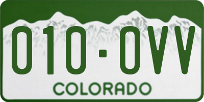 CO license plate 010OVV