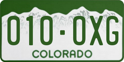 CO license plate 010OXG