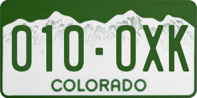 CO license plate 010OXK