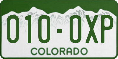 CO license plate 010OXP