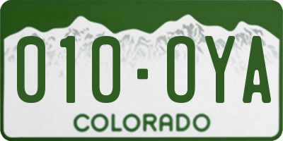 CO license plate 010OYA