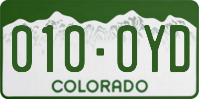 CO license plate 010OYD