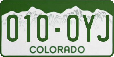 CO license plate 010OYJ