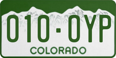 CO license plate 010OYP