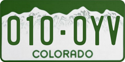 CO license plate 010OYV
