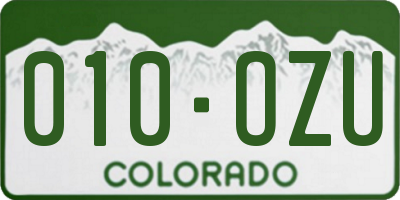 CO license plate 010OZU