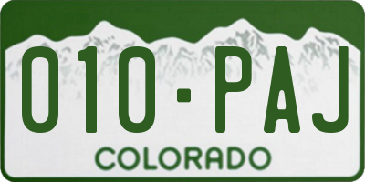 CO license plate 010PAJ