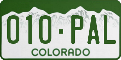 CO license plate 010PAL