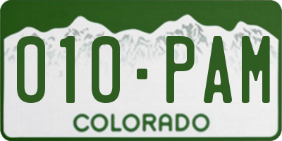 CO license plate 010PAM