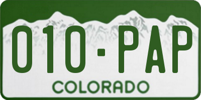 CO license plate 010PAP