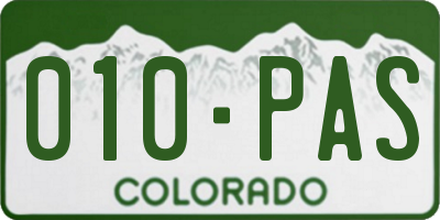 CO license plate 010PAS