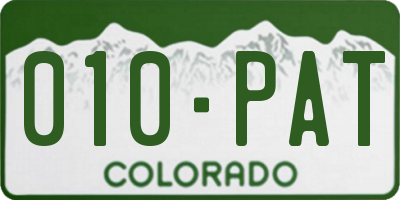 CO license plate 010PAT
