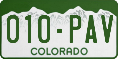 CO license plate 010PAV