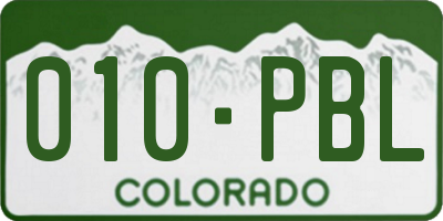 CO license plate 010PBL