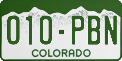 CO license plate 010PBN