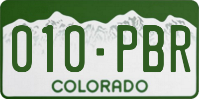 CO license plate 010PBR