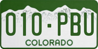 CO license plate 010PBU