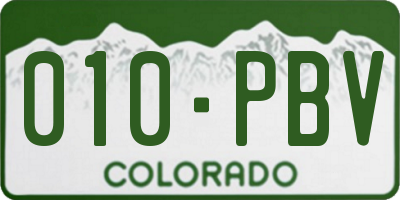 CO license plate 010PBV