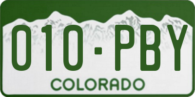 CO license plate 010PBY