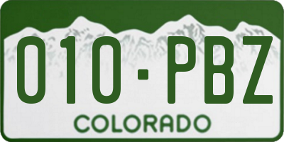 CO license plate 010PBZ