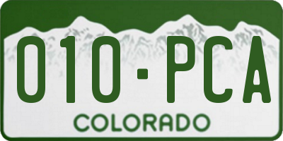 CO license plate 010PCA