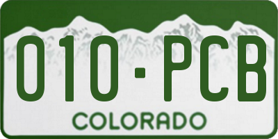 CO license plate 010PCB