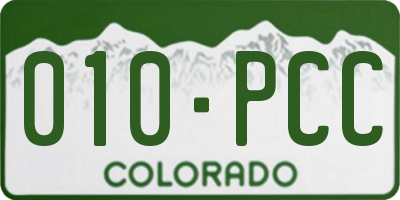 CO license plate 010PCC