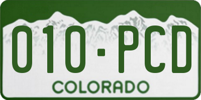 CO license plate 010PCD