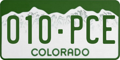 CO license plate 010PCE