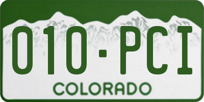 CO license plate 010PCI