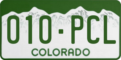 CO license plate 010PCL