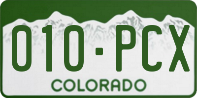 CO license plate 010PCX