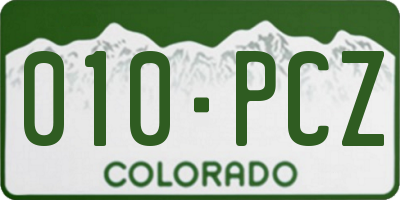 CO license plate 010PCZ