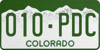 CO license plate 010PDC