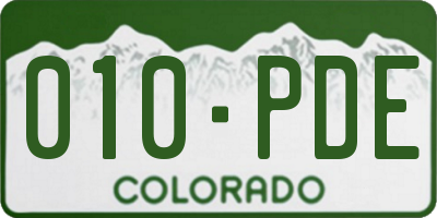 CO license plate 010PDE