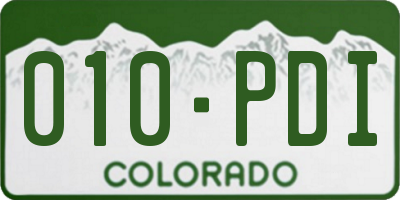 CO license plate 010PDI