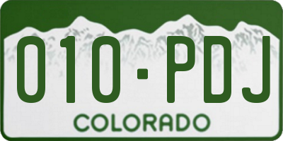 CO license plate 010PDJ