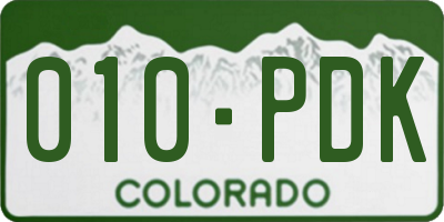 CO license plate 010PDK