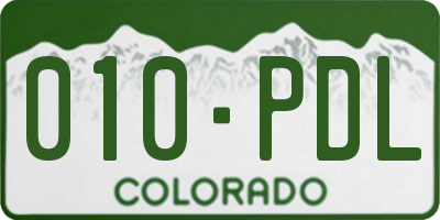CO license plate 010PDL