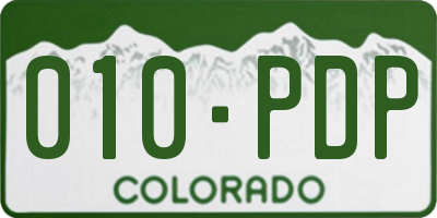 CO license plate 010PDP