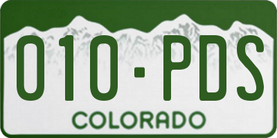 CO license plate 010PDS