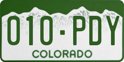 CO license plate 010PDY