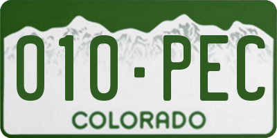 CO license plate 010PEC