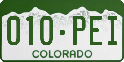 CO license plate 010PEI