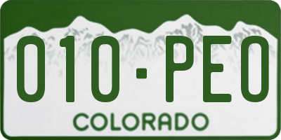 CO license plate 010PEO