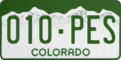 CO license plate 010PES
