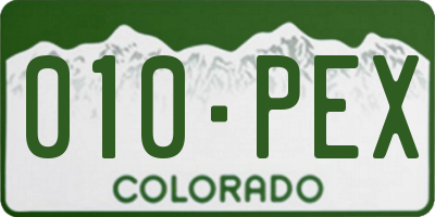 CO license plate 010PEX