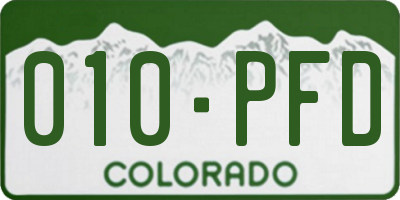 CO license plate 010PFD